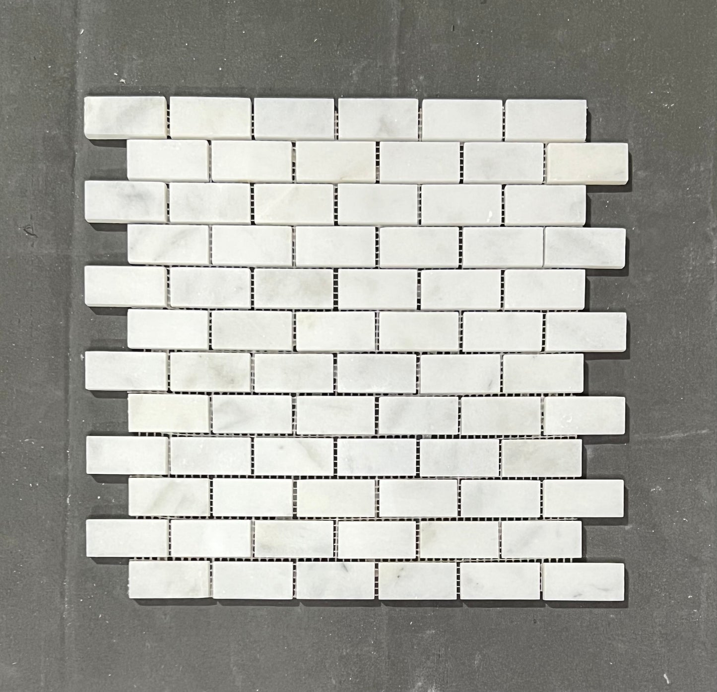 Imperial White Carrara 1x2 Brick Mosaic