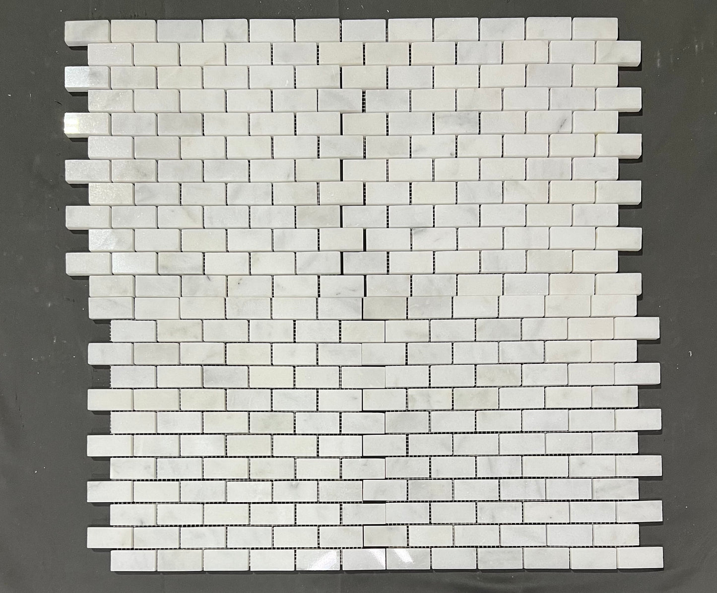 Imperial White Carrara 1x2 Brick Mosaic