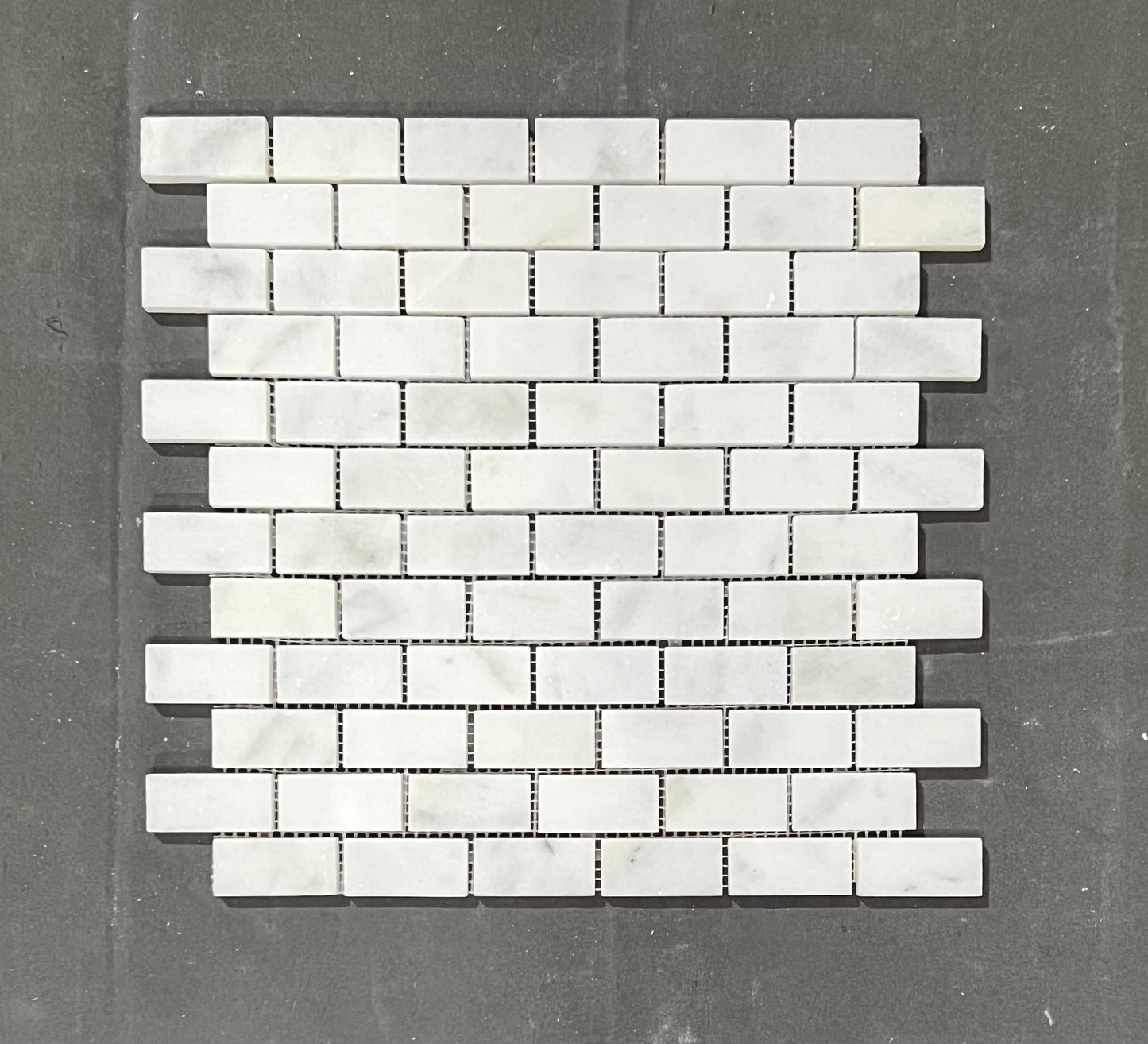 Imperial White Carrara 1x2 Brick Mosaic