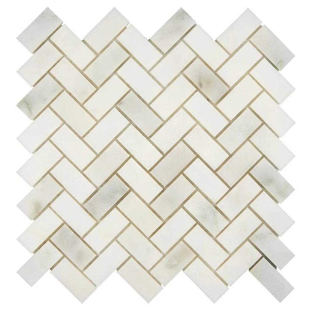 Calacatta Oliva 1x2 Herringbone Mosaic