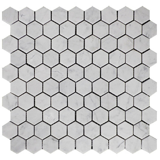 Bianco Carrara 1" Hexagon Mosaic